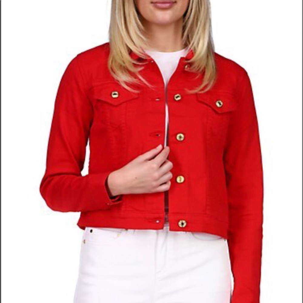 Michael Kors red denim jacket